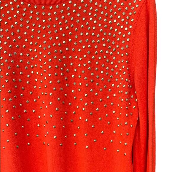 Michael Kors sweater has been embellished in Gold Studs Orange Size M - Picture 2 of 6